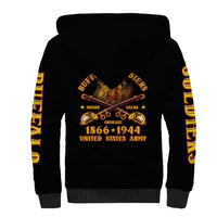 Honor Buffalo Soldiers Sherpa Hoodie African American Cavalry Black Version - Wonder Print Shop