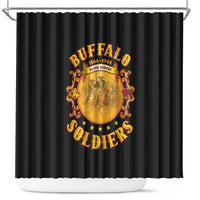 Honor Buffalo Soldiers Shower Curtain African American Cavalry Black Version - Wonder Print Shop