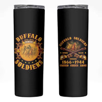 Honor Buffalo Soldiers Skinny Tumbler African American Cavalry Black Version - Wonder Print Shop