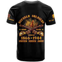 Honor Buffalo Soldiers T Shirt African American Cavalry Black Version - Wonder Print Shop
