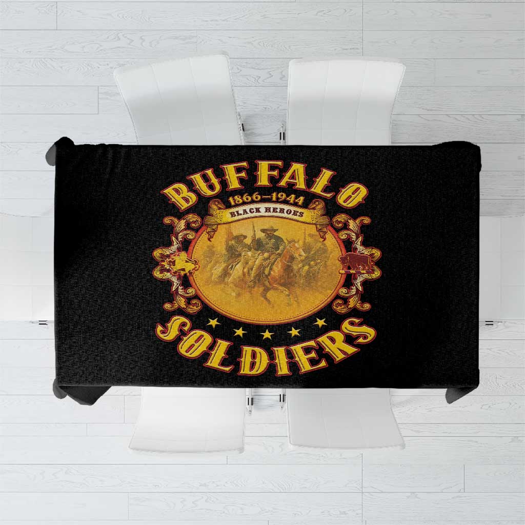 Honor Buffalo Soldiers Tablecloth African American Cavalry Black Version - Wonder Print Shop