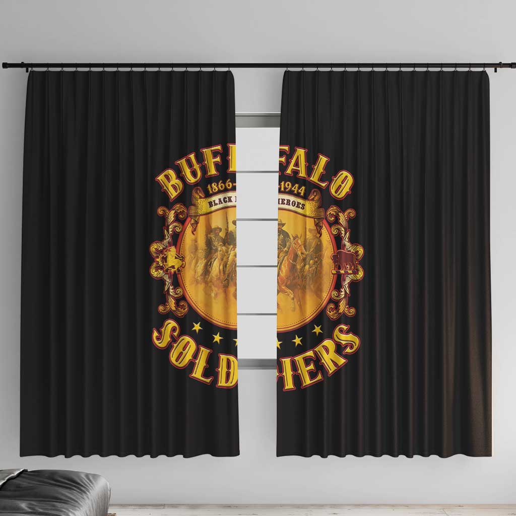 Honor Buffalo Soldiers Window Curtain African American Cavalry Black Version - Wonder Print Shop