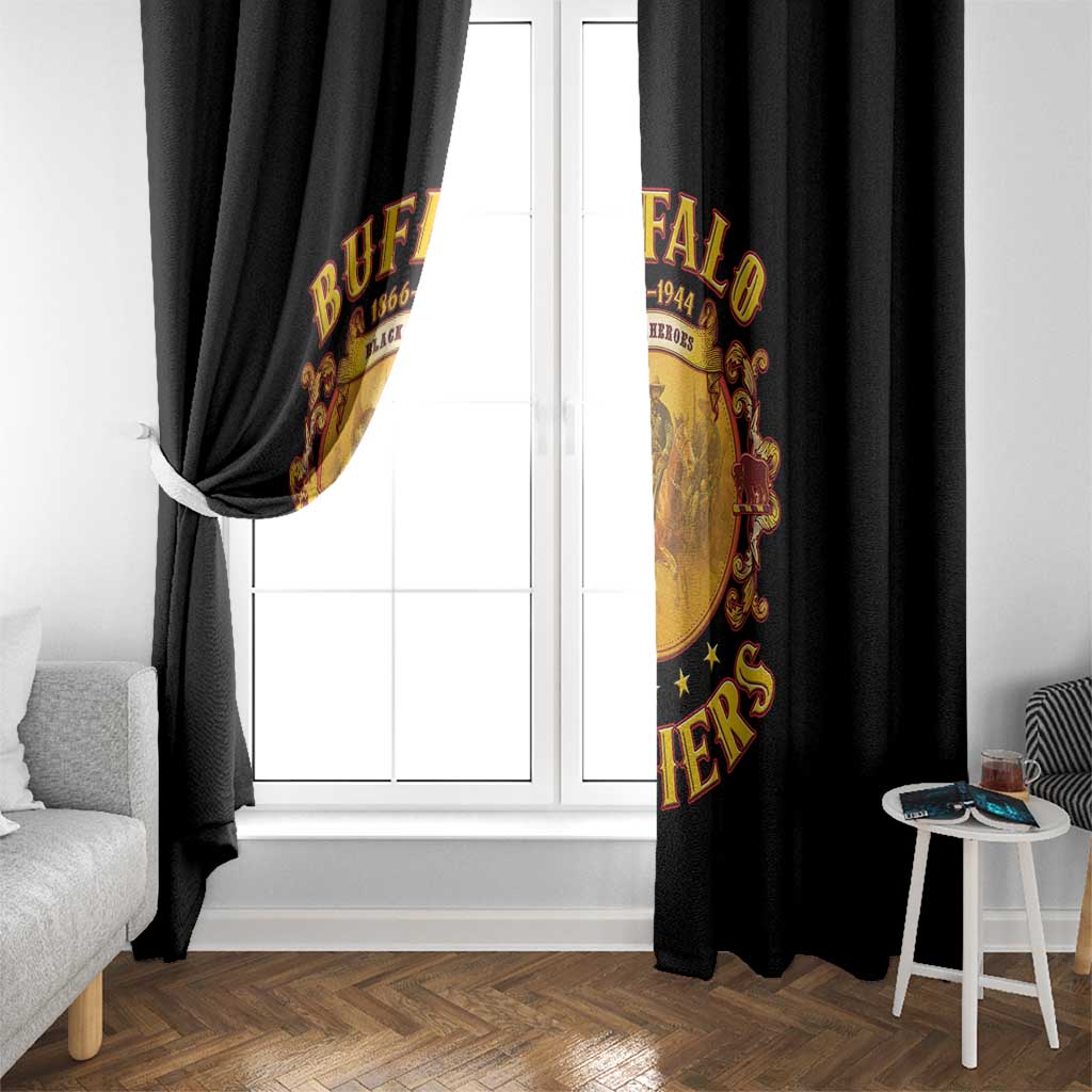 Honor Buffalo Soldiers Window Curtain African American Cavalry Black Version - Wonder Print Shop