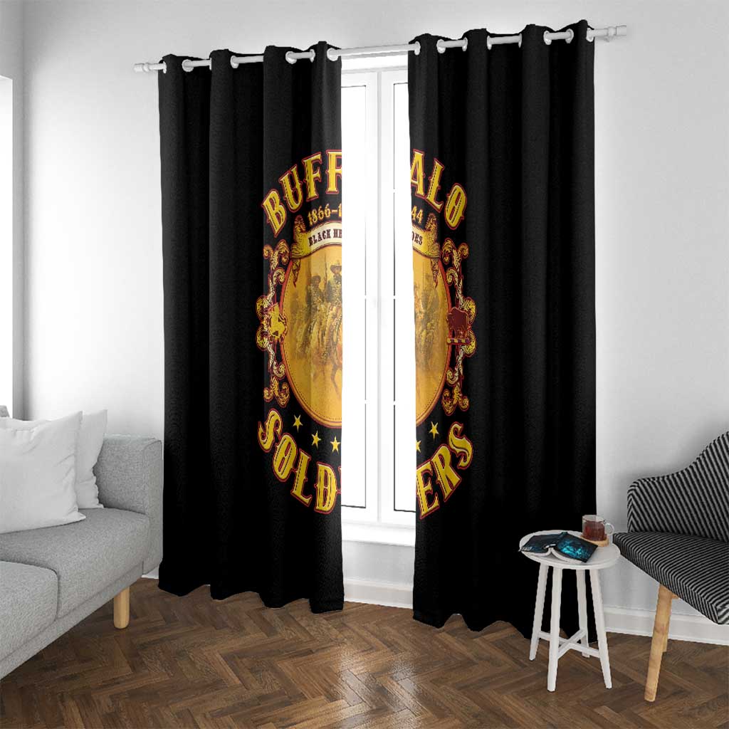 Honor Buffalo Soldiers Window Curtain African American Cavalry Black Version - Wonder Print Shop