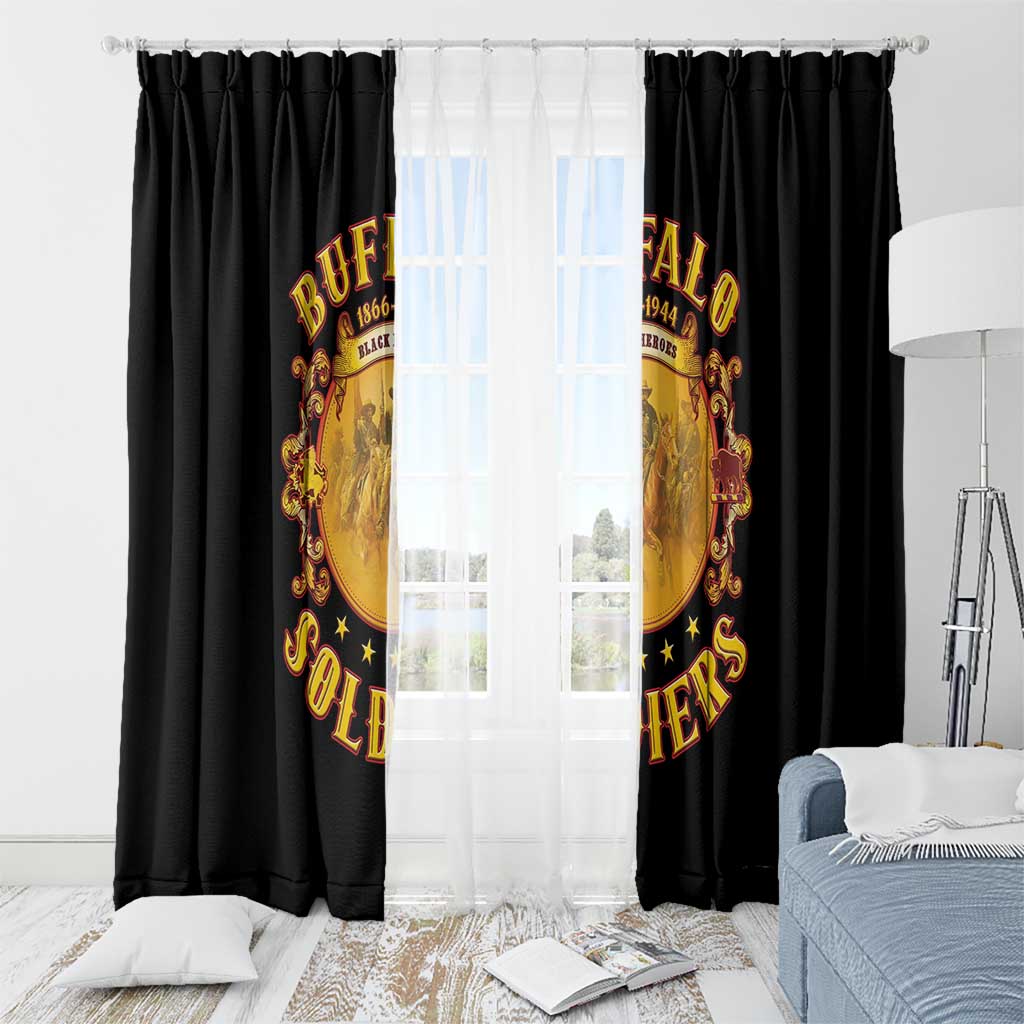 Honor Buffalo Soldiers Window Curtain African American Cavalry Black Version - Wonder Print Shop
