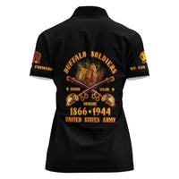 Honor Buffalo Soldiers Women Polo Shirt African American Cavalry Black Version - Wonder Print Shop