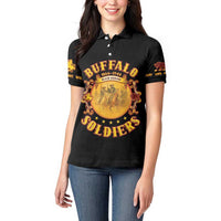 Honor Buffalo Soldiers Women Polo Shirt African American Cavalry Black Version - Wonder Print Shop
