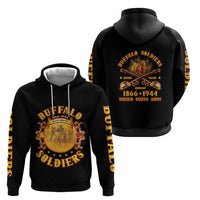 Honor Buffalo Soldiers Zip Hoodie African American Cavalry Black Version - Wonder Print Shop