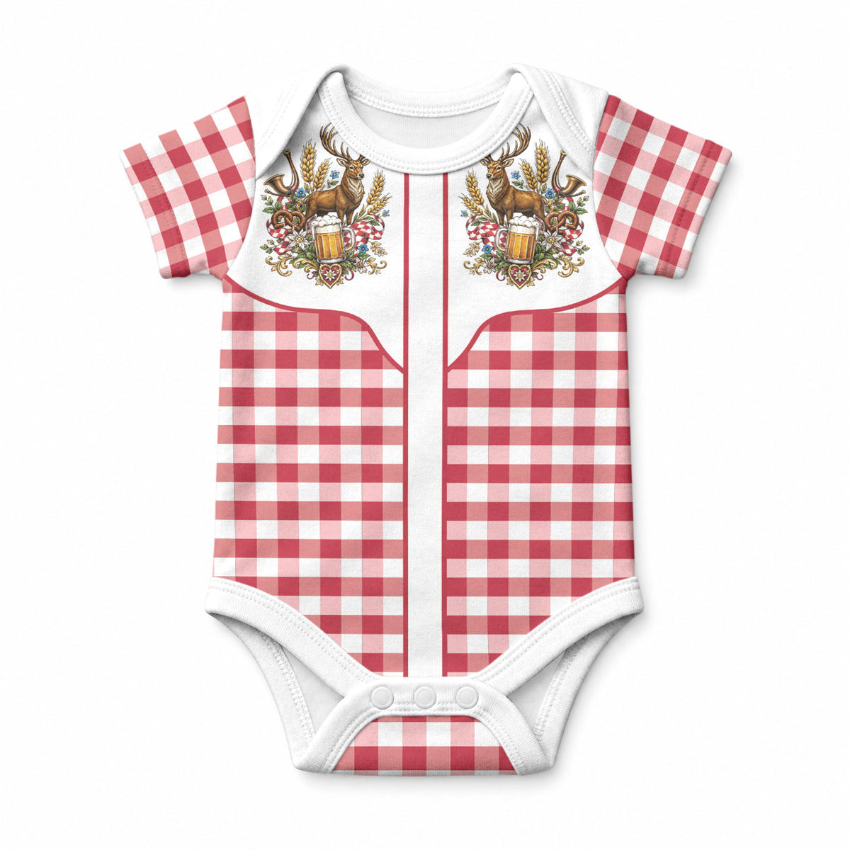 Oktoberfest Baby Onesie Country Cowboy Style Red Version