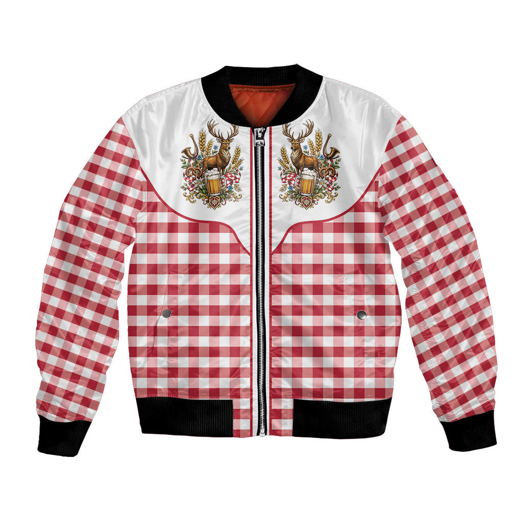 Oktoberfest Bomber Jacket Country Cowboy Style Red Version