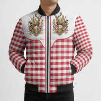 Oktoberfest Bomber Puffer Jacket Country Cowboy Style Red Version