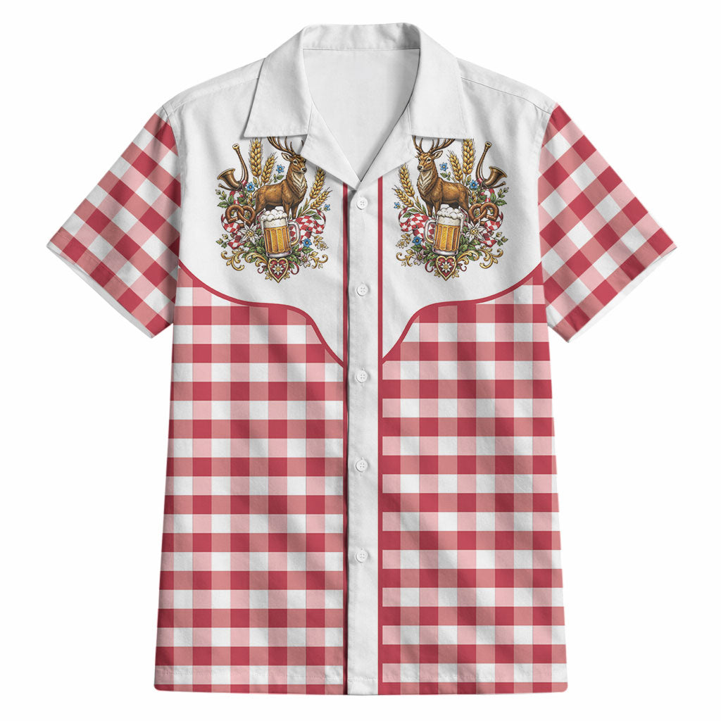 Oktoberfest Hawaiian Shirt Country Cowboy Style Red Version