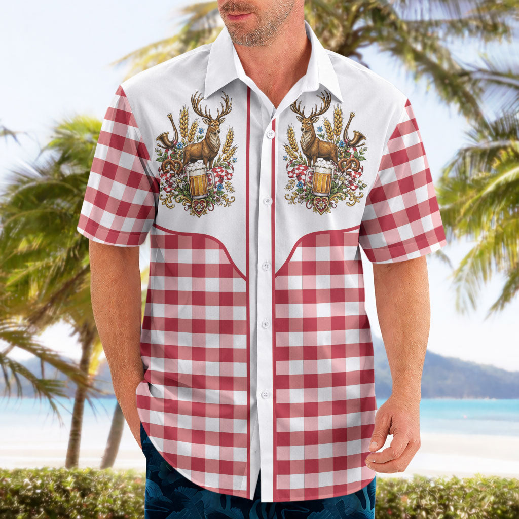 Oktoberfest Hawaiian Shirt Country Cowboy Style Red Version