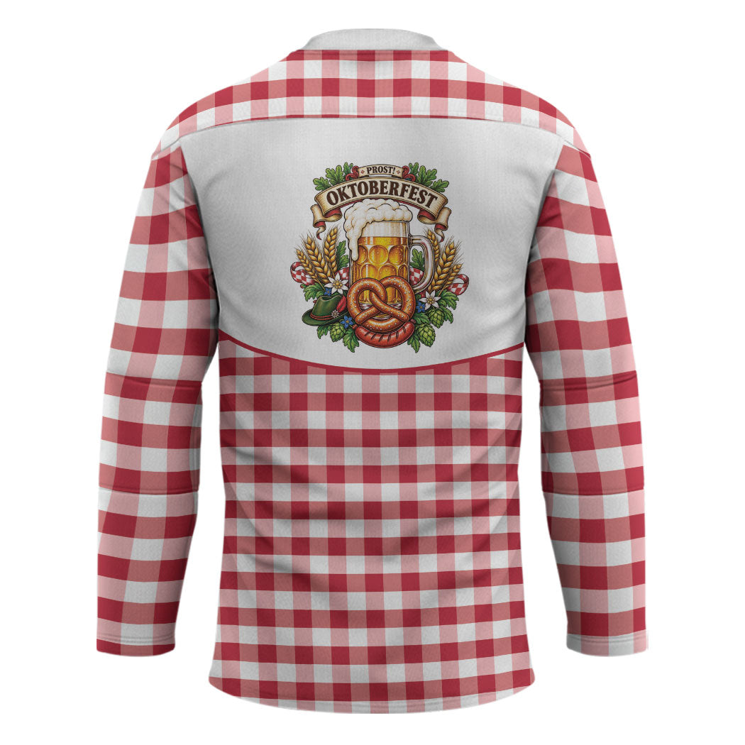 Oktoberfest Hockey Jersey Country Cowboy Style Red Version