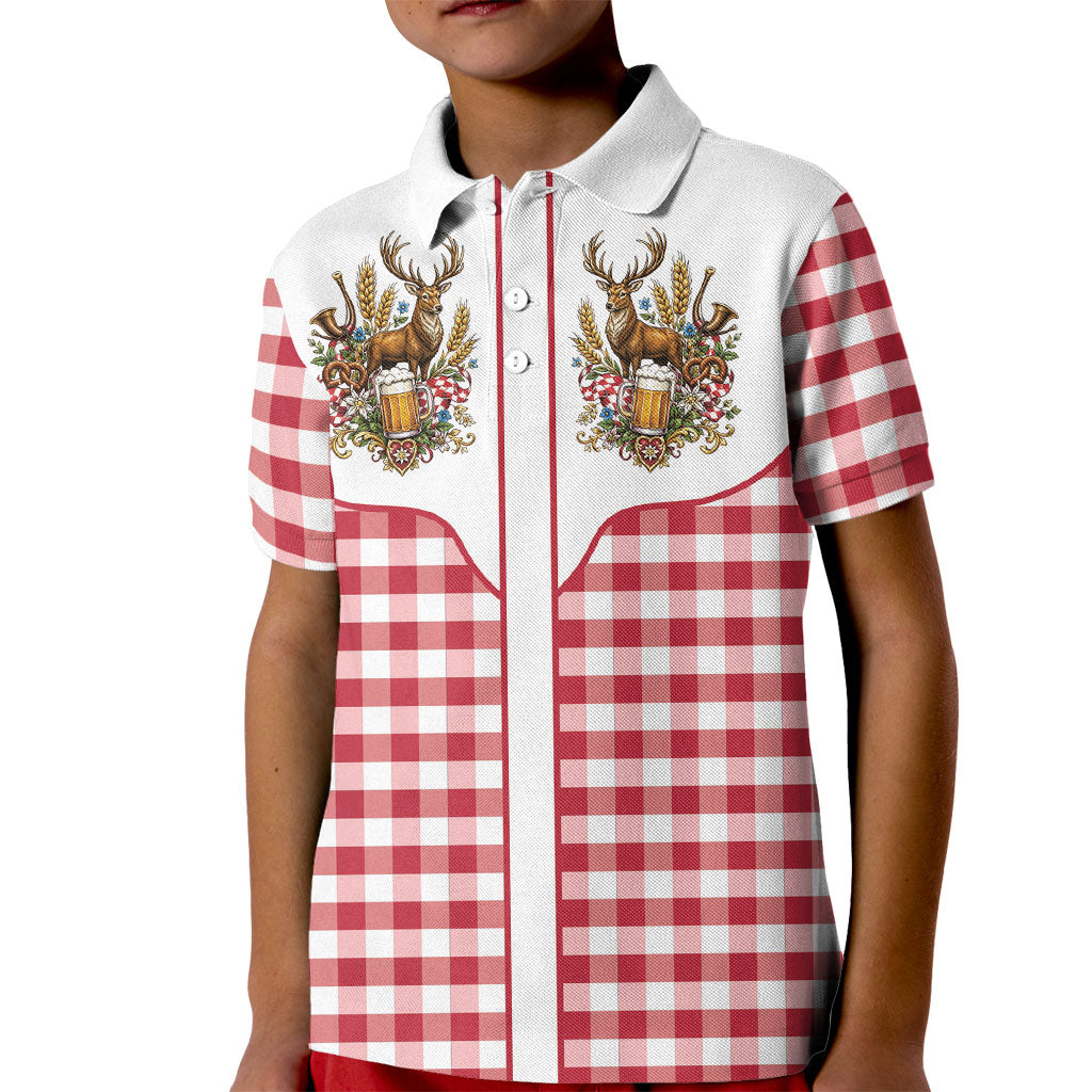 Oktoberfest Kid Polo Shirt Country Cowboy Style Red Version