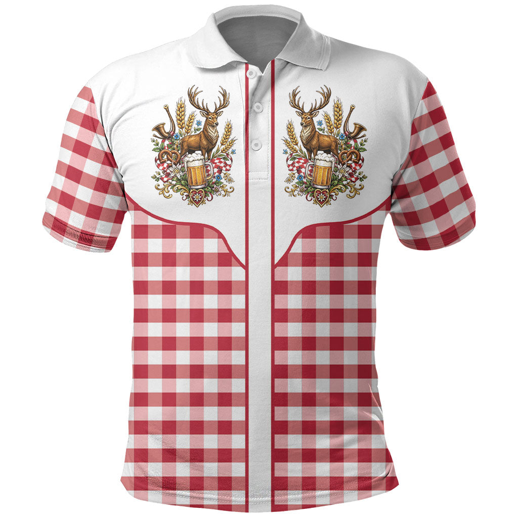 Oktoberfest Polo Shirt Country Cowboy Style Red Version