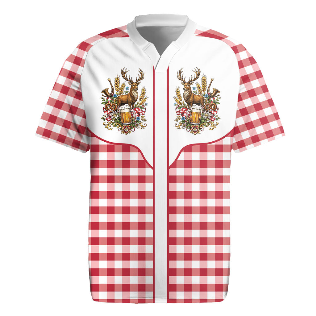 Oktoberfest Rugby Jersey Country Cowboy Style Red Version