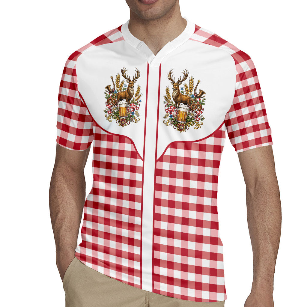 Oktoberfest Rugby Jersey Country Cowboy Style Red Version