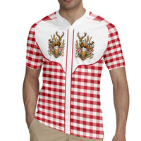 Oktoberfest Rugby Jersey Country Cowboy Style Red Version