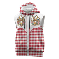 Oktoberfest Sleeveless Hoodie Country Cowboy Style Red Version