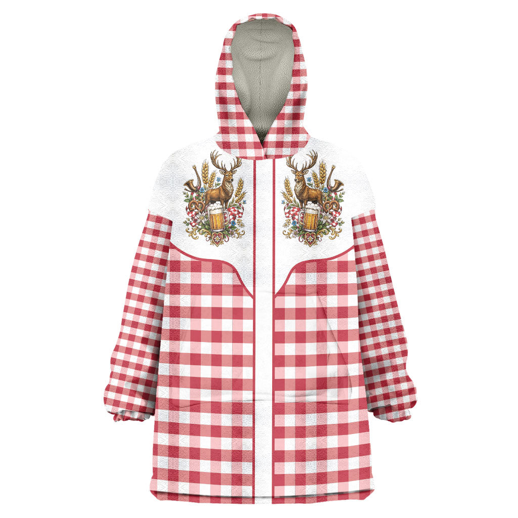 Oktoberfest Wearable Blanket Hoodie Country Cowboy Style Red Version