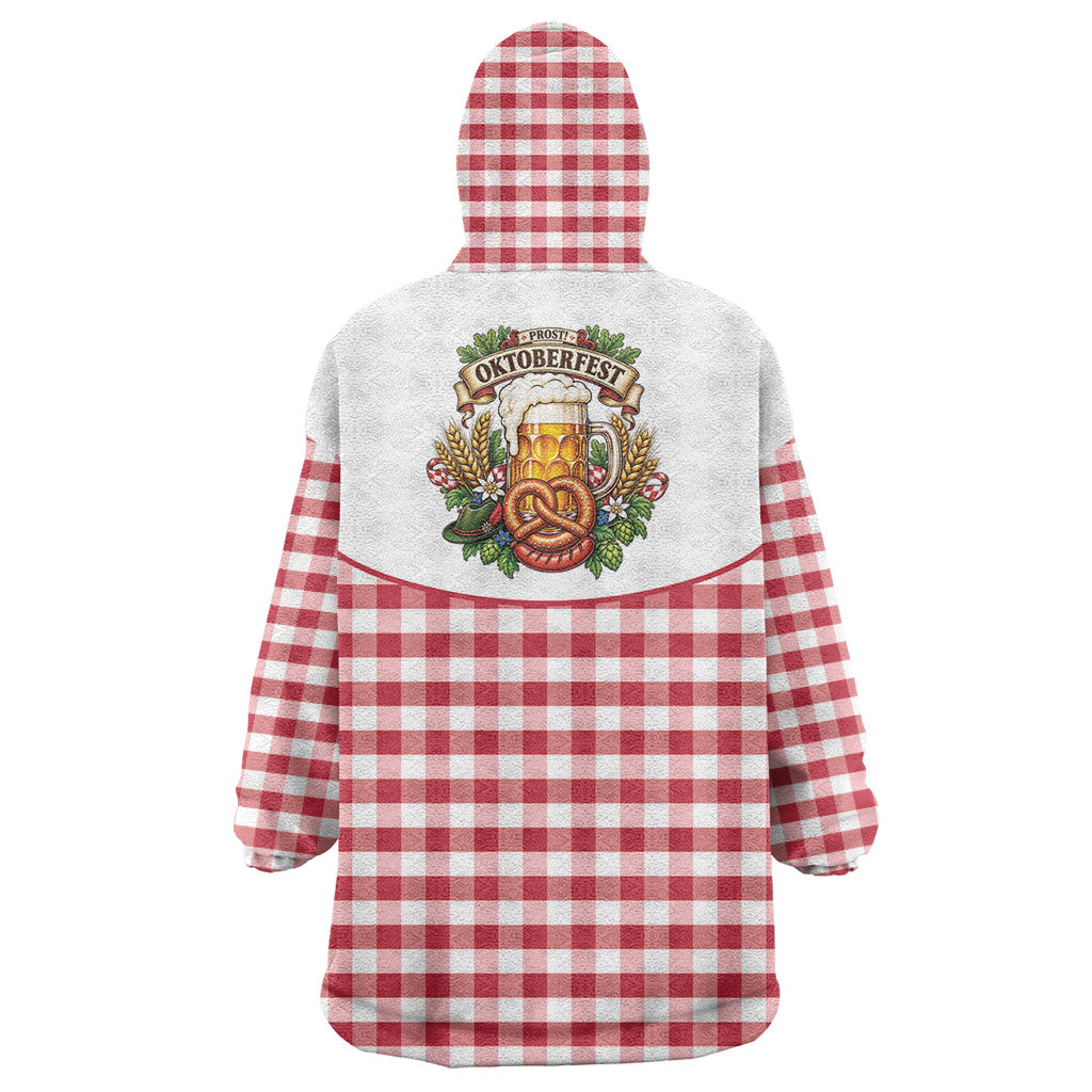 Oktoberfest Wearable Blanket Hoodie Country Cowboy Style Red Version