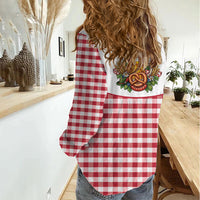 Oktoberfest Women Casual Shirt Country Cowboy Style Red Version