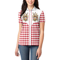 Oktoberfest Women Polo Shirt Country Cowboy Style Red Version
