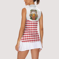 Oktoberfest Women Sleeveless Polo Shirt Country Cowboy Style Red Version