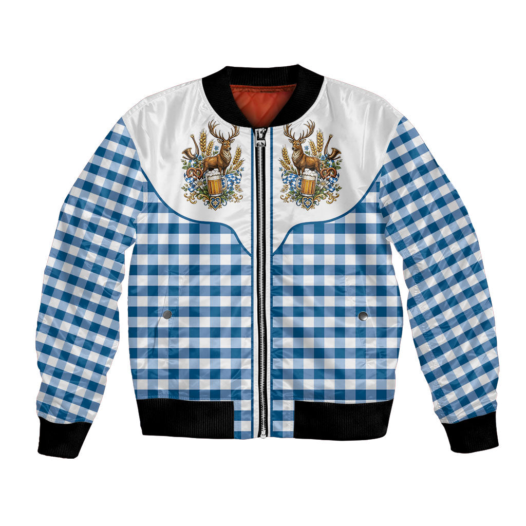 Oktoberfest Bomber Jacket Country Cowboy Style Blue Version