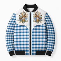 Oktoberfest Bomber Puffer Jacket Country Cowboy Style Blue Version
