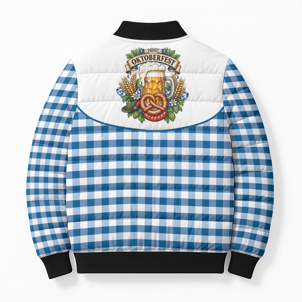 Oktoberfest Bomber Puffer Jacket Country Cowboy Style Blue Version