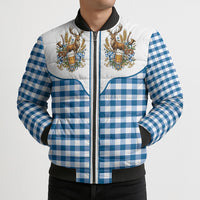 Oktoberfest Bomber Puffer Jacket Country Cowboy Style Blue Version