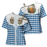 Oktoberfest Cross Shoulder Shirt Country Cowboy Style Blue Version