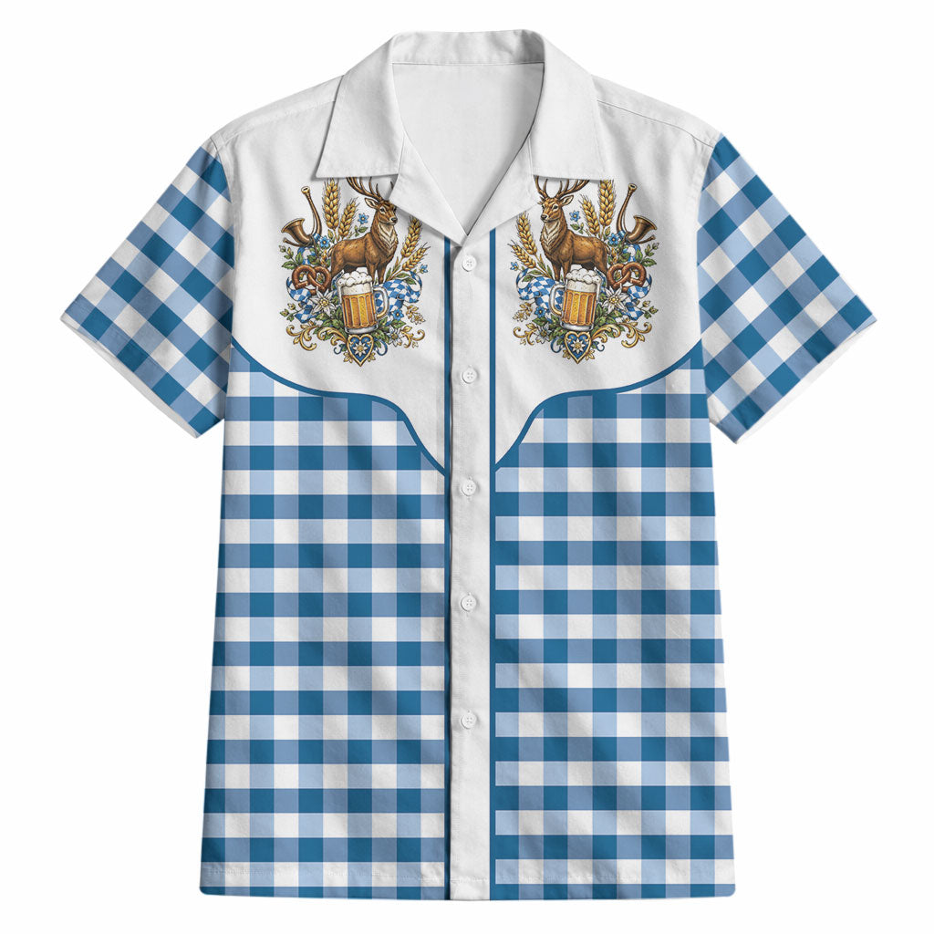 Oktoberfest Hawaiian Shirt Country Cowboy Style Blue Version