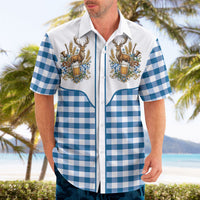 Oktoberfest Hawaiian Shirt Country Cowboy Style Blue Version