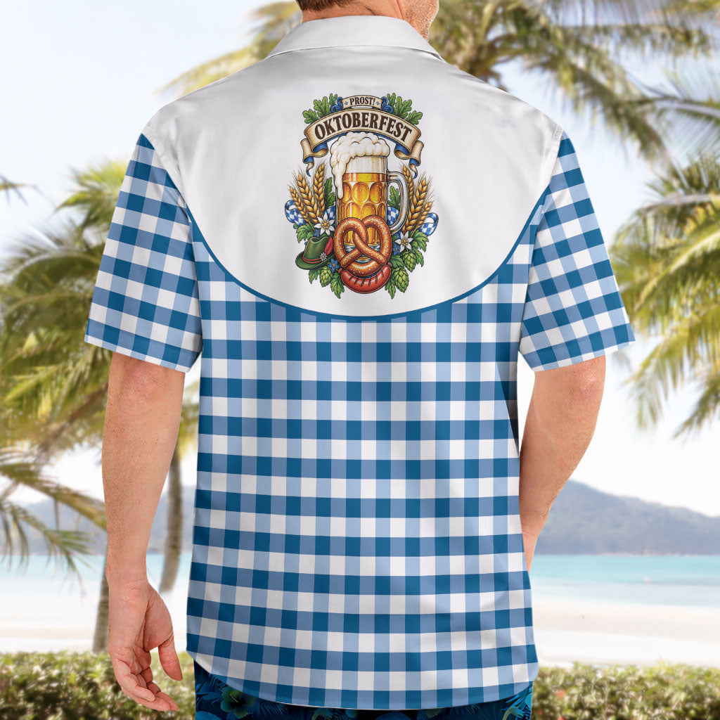 Oktoberfest Hawaiian Shirt Country Cowboy Style Blue Version