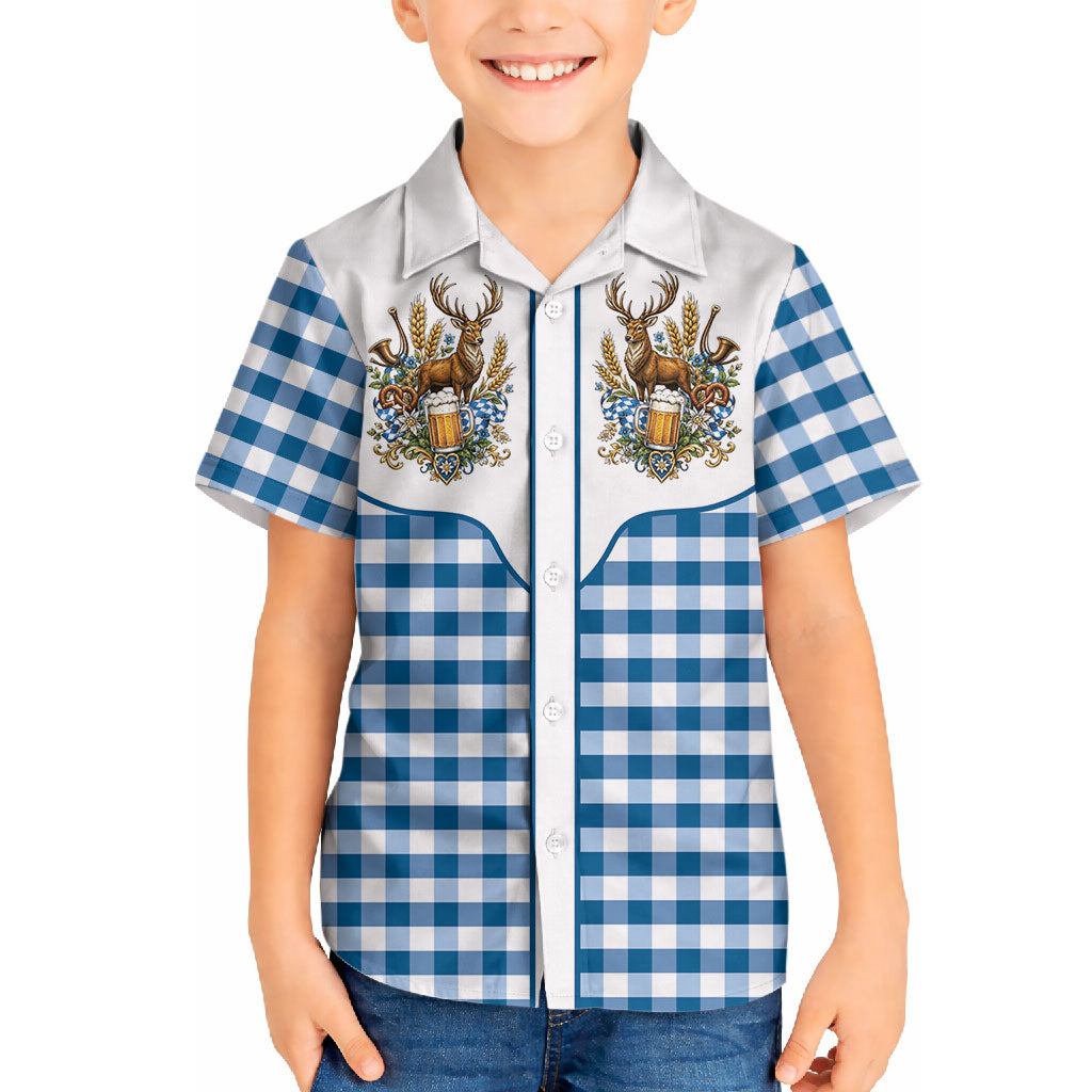 Oktoberfest Hawaiian Shirt Country Cowboy Style Blue Version