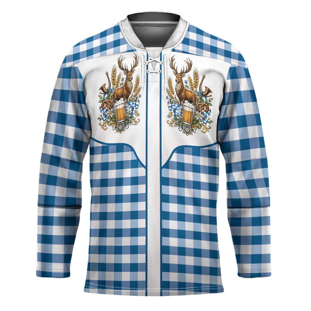 Oktoberfest Hockey Jersey Country Cowboy Style Blue Version