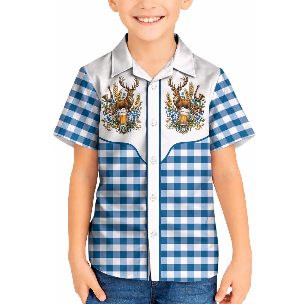 Oktoberfest Kid Hawaiian Shirt Country Cowboy Style Blue Version