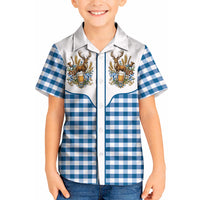 Oktoberfest Kid Hawaiian Shirt Country Cowboy Style Blue Version