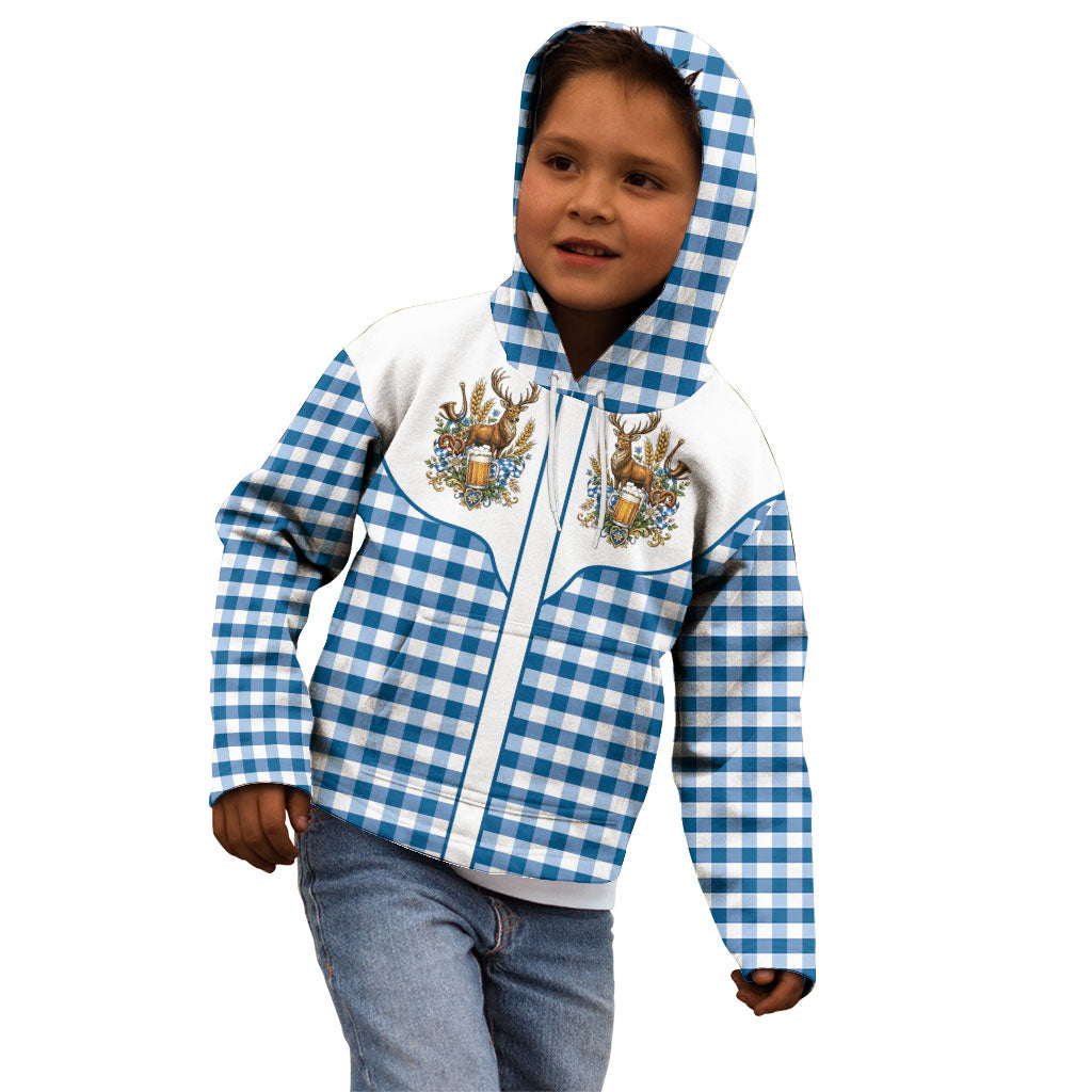Oktoberfest Kid Hoodie Country Cowboy Style Blue Version