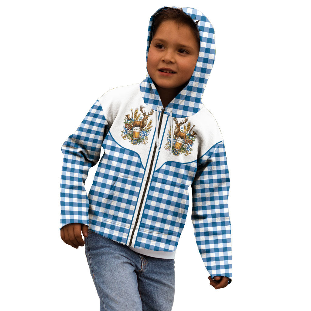 Oktoberfest Kid Hoodie Country Cowboy Style Blue Version