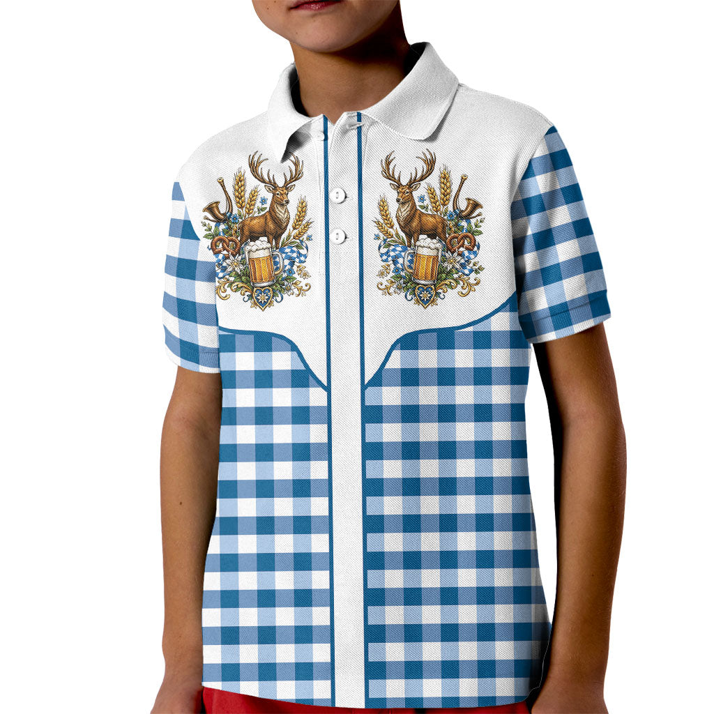 Oktoberfest Kid Polo Shirt Country Cowboy Style Blue Version