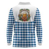 Oktoberfest Long Sleeve Polo Shirt Country Cowboy Style Blue Version