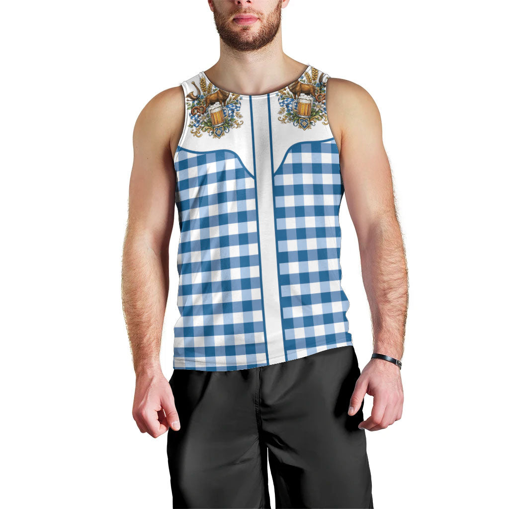 Oktoberfest Men Tank Top Country Cowboy Style Blue Version