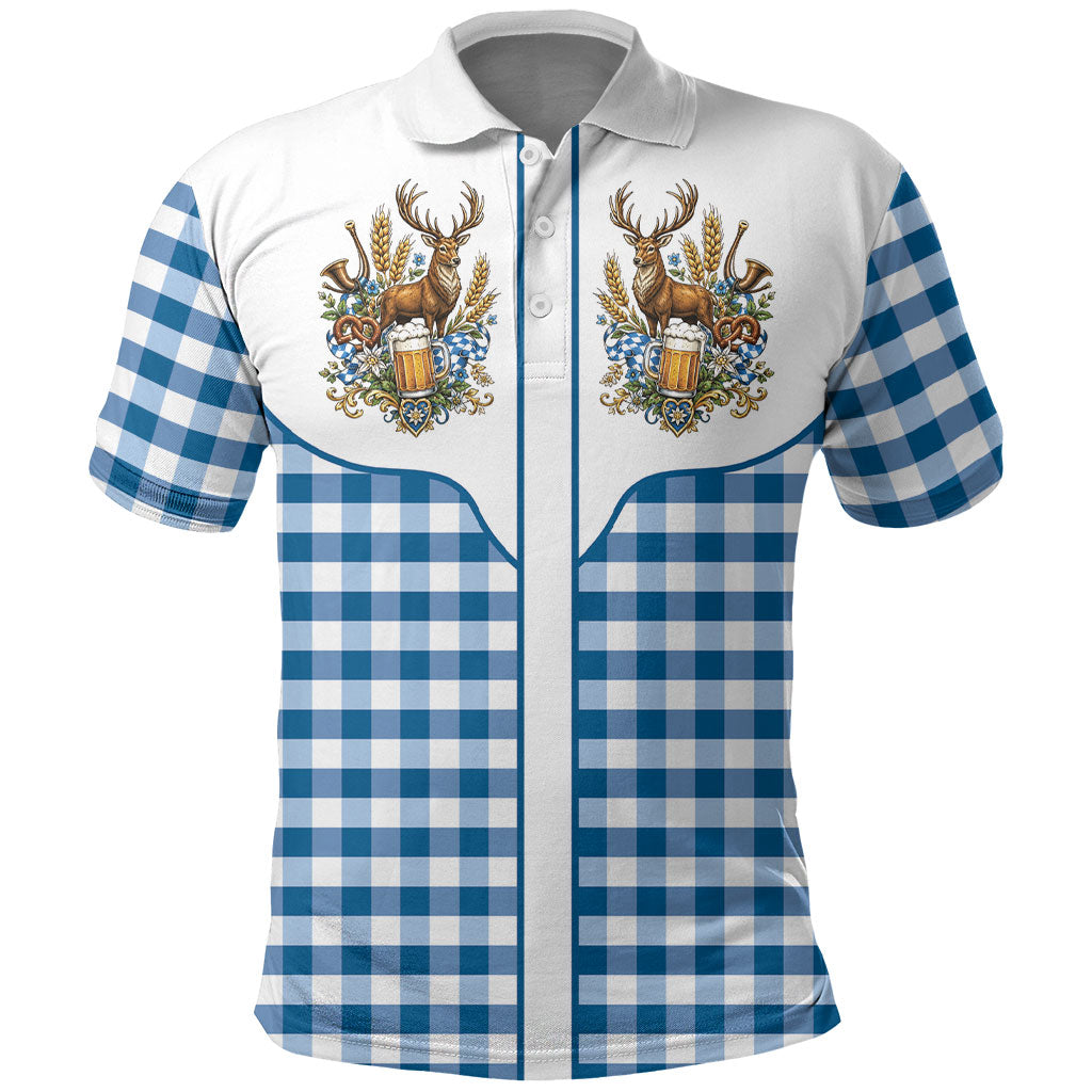 Oktoberfest Polo Shirt Country Cowboy Style Blue Version