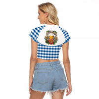 Oktoberfest Raglan Cropped T Shirt Country Cowboy Style Blue Version