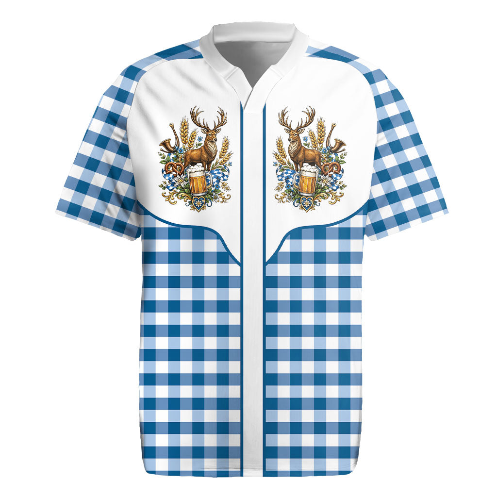 Oktoberfest Rugby Jersey Country Cowboy Style Blue Version