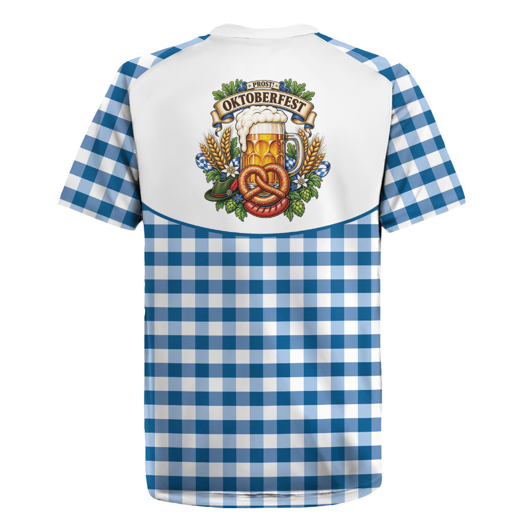 Oktoberfest Rugby Jersey Country Cowboy Style Blue Version